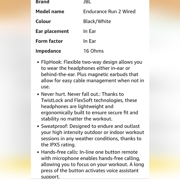 JBL Endurance Run 2 Wired + USB C - Picture 5 of 9